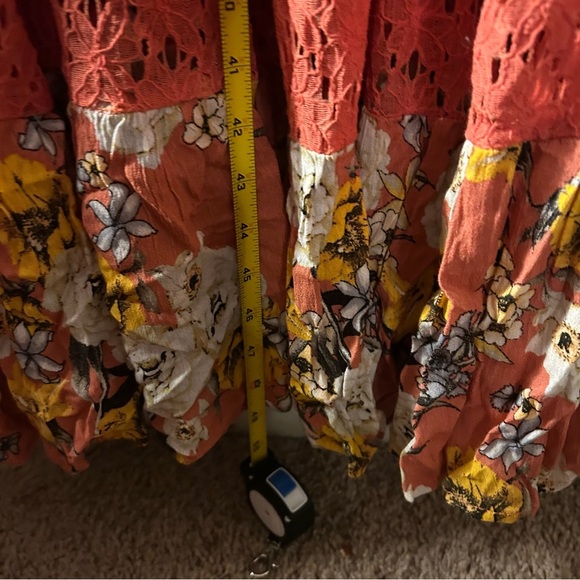 Listicle Floral Print Maxi Dress Flowy Lightweight Fall Layering Cottagecore - Picture 4 of 7